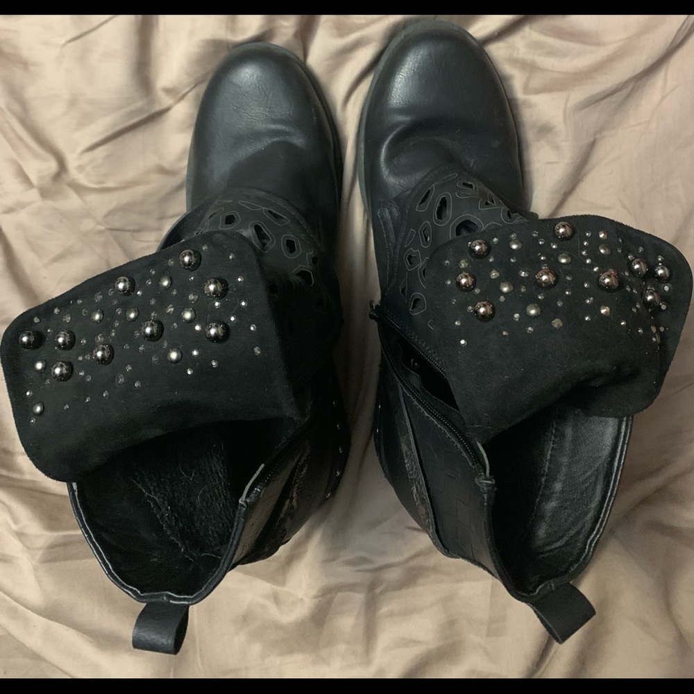 Awesome rocker/biker booties WORN ONCE!